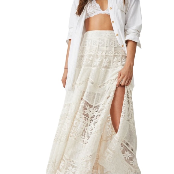 NWT FREE PEOPLE Rebel Maxi Skirt in Tofu size Medium - Picture 4 of 5